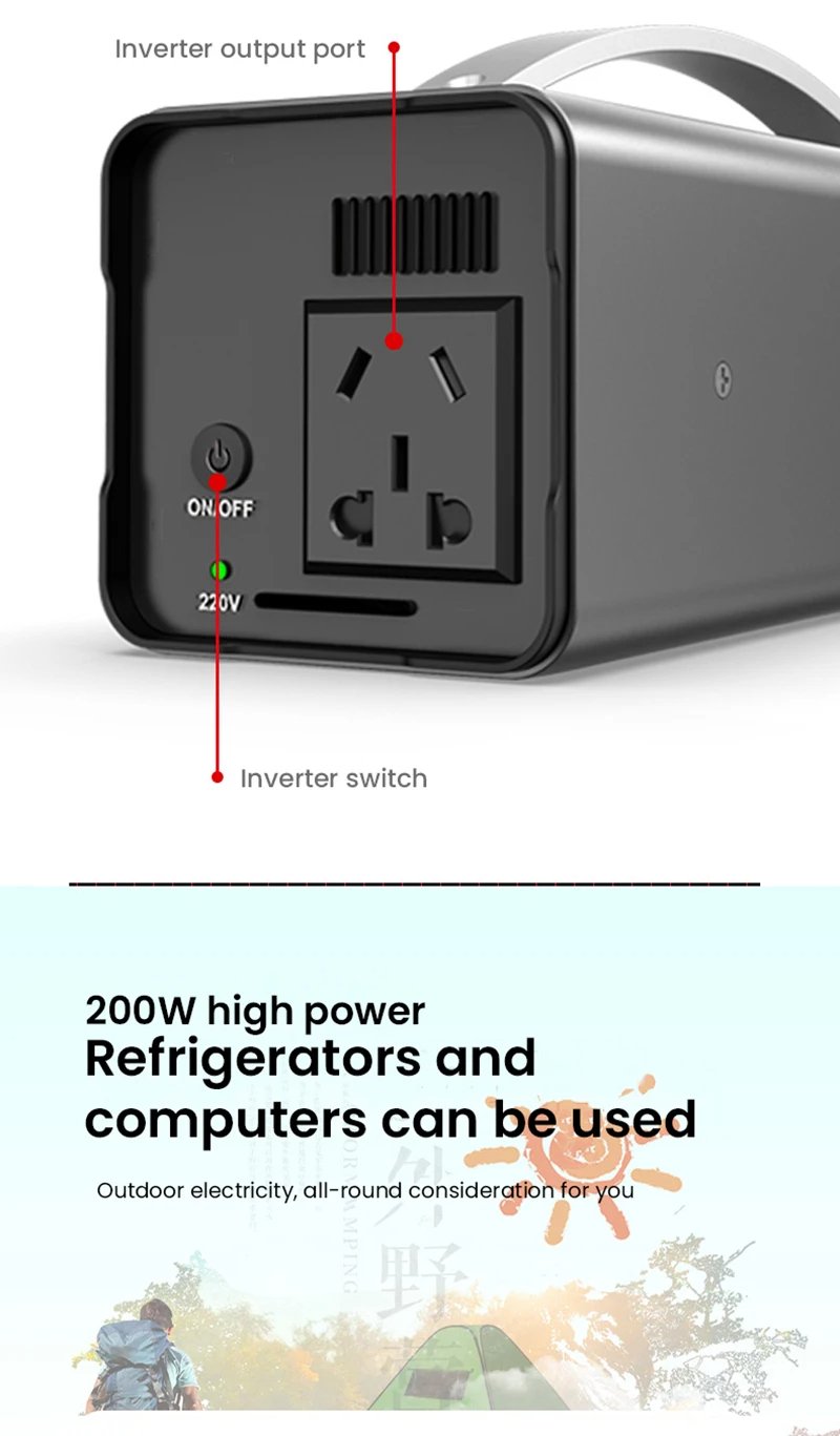 MSL 200W Portable Solar Generator Power Station - 32000mAh