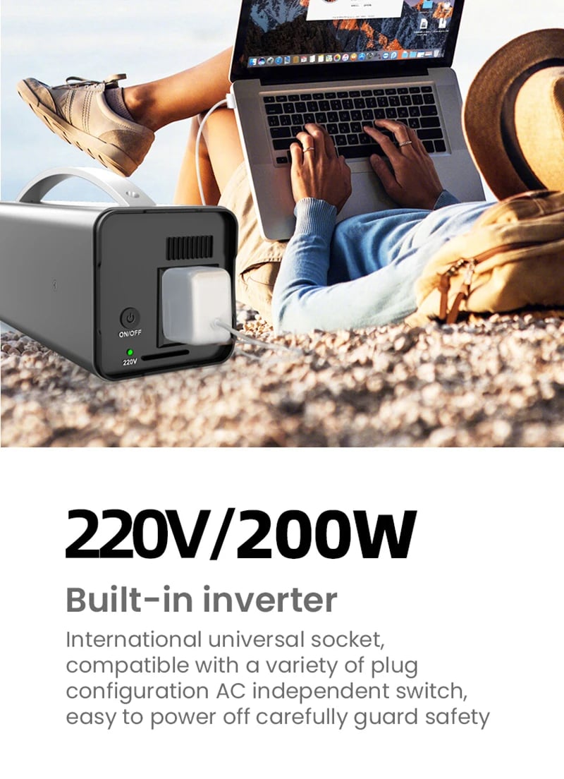 MSL 200W Portable Solar Generator Power Station - 32000mAh