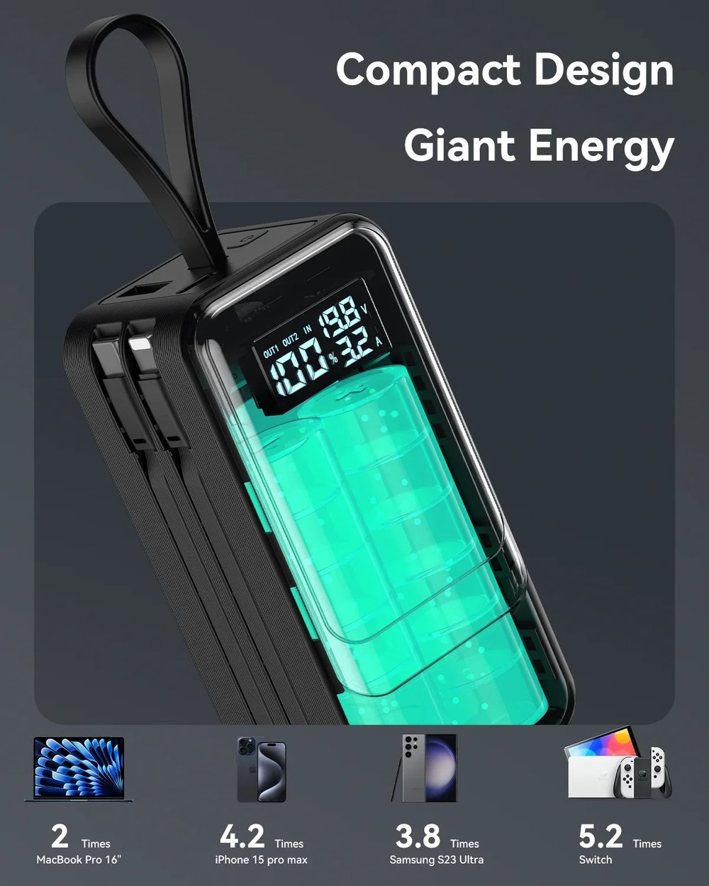 MSL 65W Power Bank - 18400mAh with Smart Digital Display