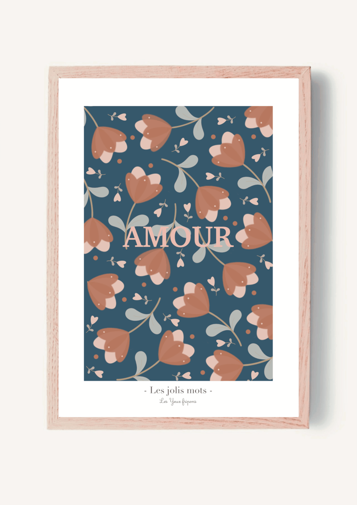 Image of Affiche A3 ou A4 - Amour - Les jolis mots