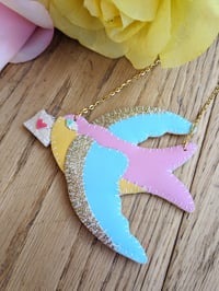 Image 2 of Love Letter Swallow Necklace