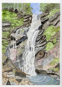 Sols Creek Falls Watercolor & Pen