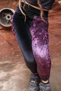 Image 1 of BIKOLOR LEGGINGS | PINK ZEBRA VELVET + BLACK VELVET VERSION