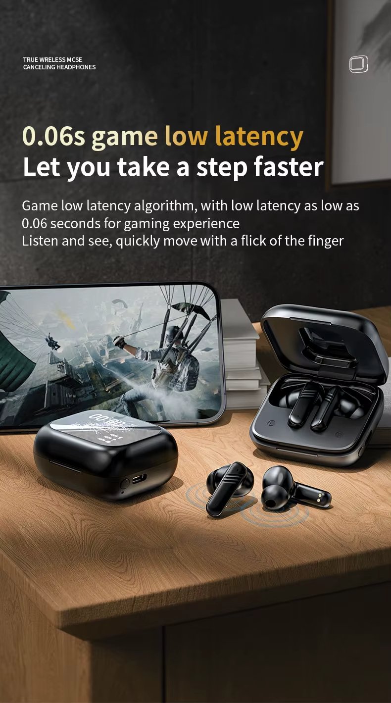 MSL M6 Touch Screen Earbuds - Bluetooth 5.3 with ANC and ENC