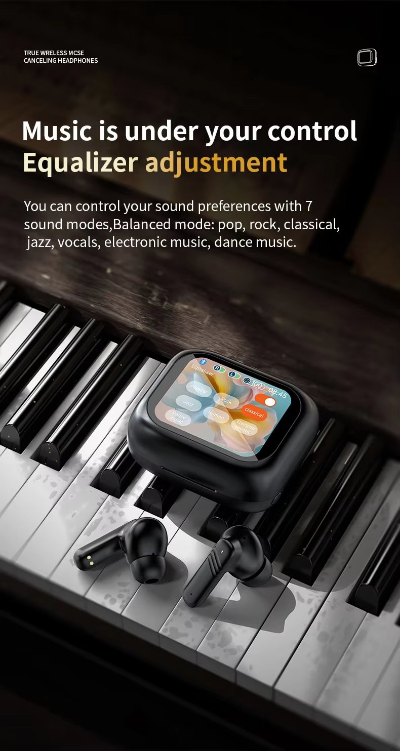 MSL M6 Touch Screen Earbuds - Bluetooth 5.3 with ANC and ENC
