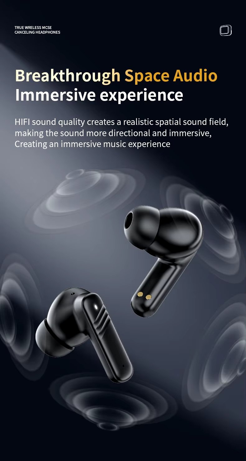 MSL M6 Touch Screen Earbuds - Bluetooth 5.3 with ANC and ENC