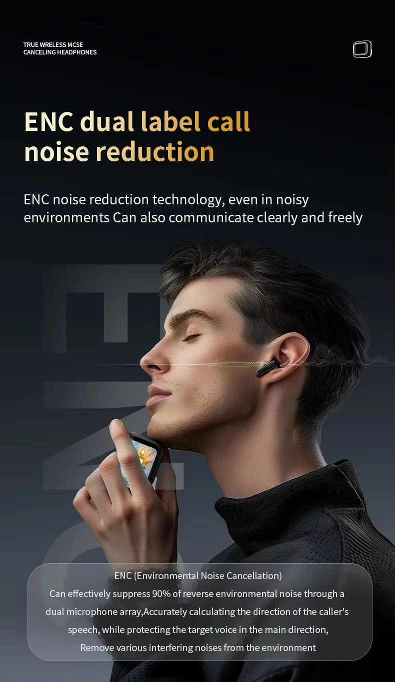 MSL M6 Touch Screen Earbuds - Bluetooth 5.3 with ANC and ENC