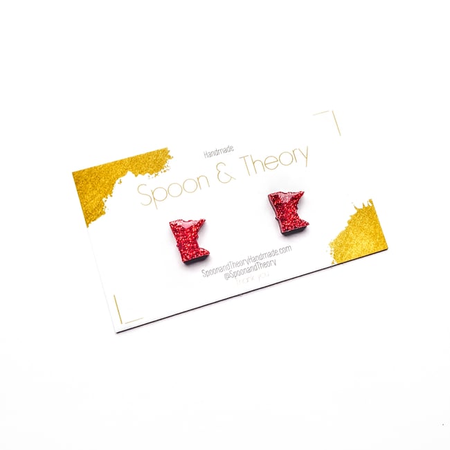 Ruby Red MN Sparkling Stud Earrings 