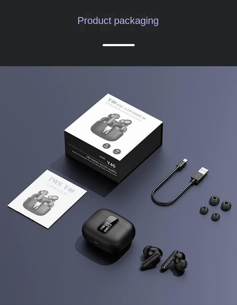 MSL Pro Max Wireless Bluetooth Earphones - TWS with ANC and Digital Display