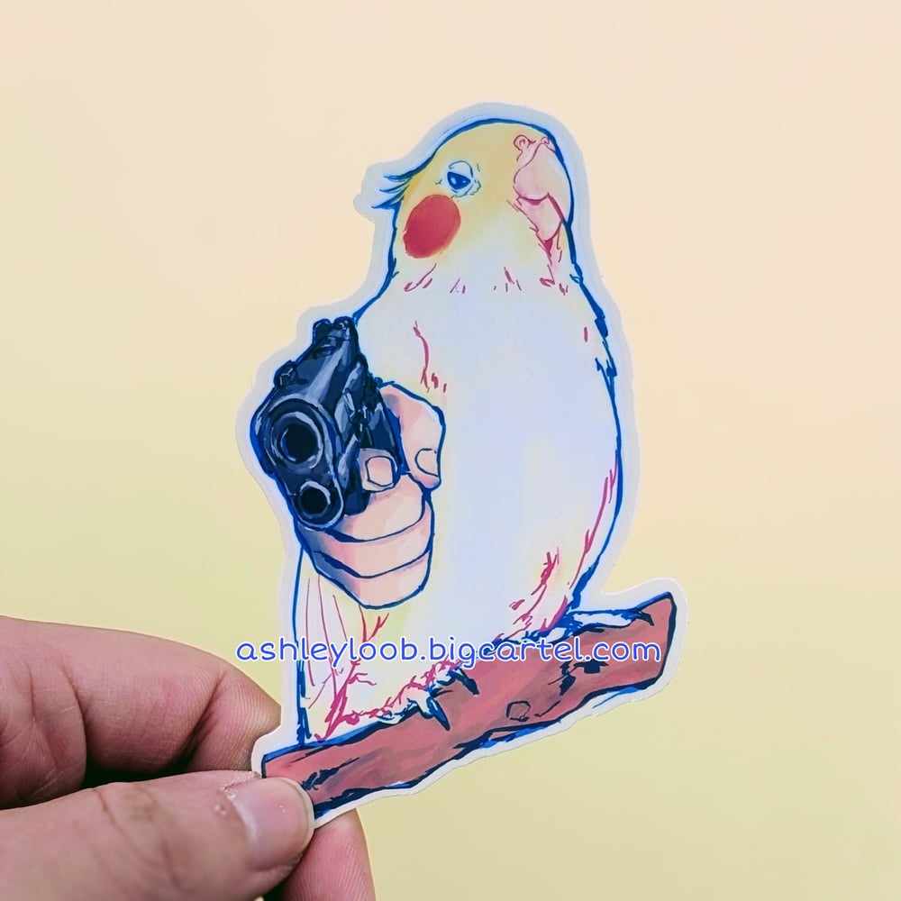 Be Bird Do Crime 3 color Risograph print + sticker