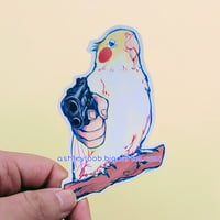 Image 2 of Be Bird Do Crime 3 color Risograph print + sticker