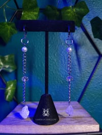 Quartz Chain Dangle Earrings