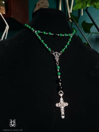Image 1 of Green & Black Mini Rosary