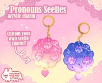 Image 1 of Pronouns Seelie keychains ✦ Genshin Impact