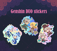  DUO Holo stickers✦ Genshin Impact