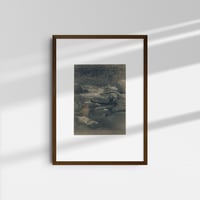 Egret by the Lake ― Original Cyanotype on Paper