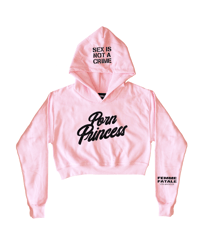 Image 1 of SUPER HOT PRINCESS CROPPED HOODIE