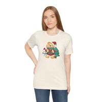 Image 2 of Watercolor Christmas Teddy Bear Short Sleeve T-shirt