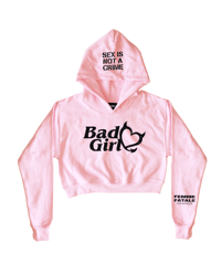 Image 2 of BAD GIRL CROPPED HOODIE