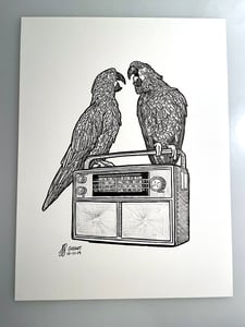 Image of Original Inktober 2019 Drawing - Parrot Radio