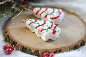 Image of Christmas cake earrings 