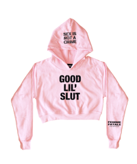 Image 3 of GOOD LIL' SLUT CROPPED HOODIE