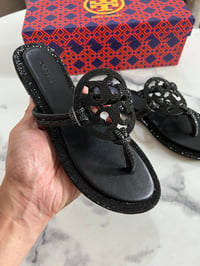 TRY SANDALS BLACK RHINESTONES