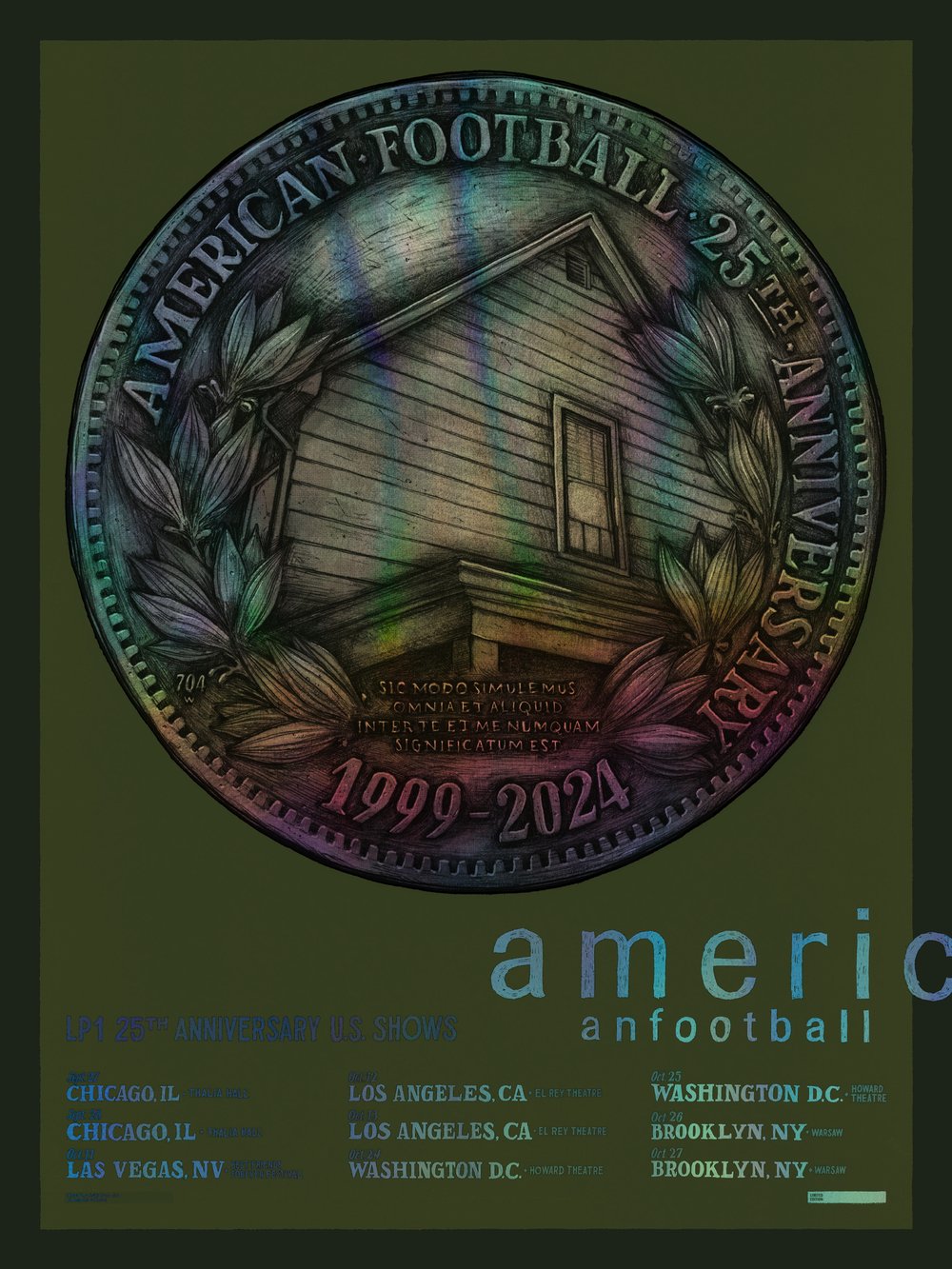 American Football (LP1 25th Anniversary U.S. Shows 2024) • Official VIP Poster (18" x 24")
