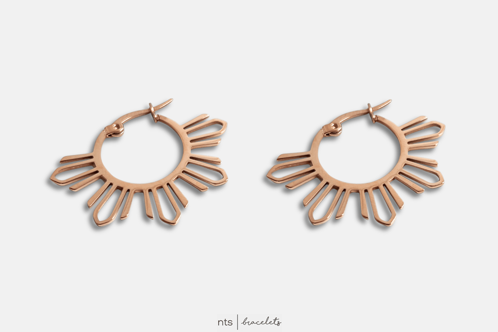 Image of  ROSE GOLD SUN HOOP EARRINGS (Rose Gold)