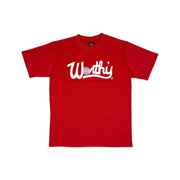 Image of Worthy Script T-Shirt Red