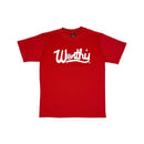 Image 1 of Worthy Script T-Shirt Red