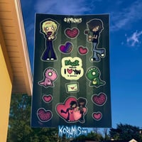 emos falling in love sticker sheet