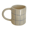 handbuilt grid mug