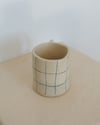 handbuilt grid mug