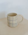 handbuilt grid mug