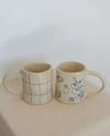 handbuilt grid mug