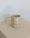 handbuilt grid mug