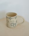 handbuilt scribble mug - slow moments (green)