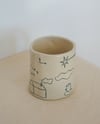 handbuilt scribble mug - slow moments (green)