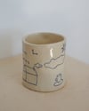 handbuilt scribble mug - slow moments (blue)