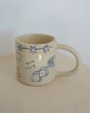 handbuilt scribble mug - slow moments (blue)