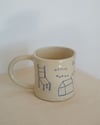 handbuilt scribble mug - slow moments (blue)