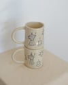 handbuilt scribble mug - supper club (green)