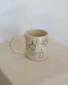 handbuilt scribble mug - supper club (green)