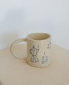 handbuilt scribble mug - supper club (blue)