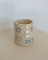 handbuilt scribble mug - supper club (blue)