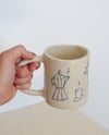 handbuilt scribble mug - supper club (blue)