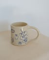 handbuilt scribble mug - supper club (blue)