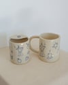 handbuilt scribble mug - supper club (blue)