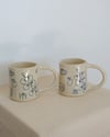 handbuilt scribble mug - supper club (blue)